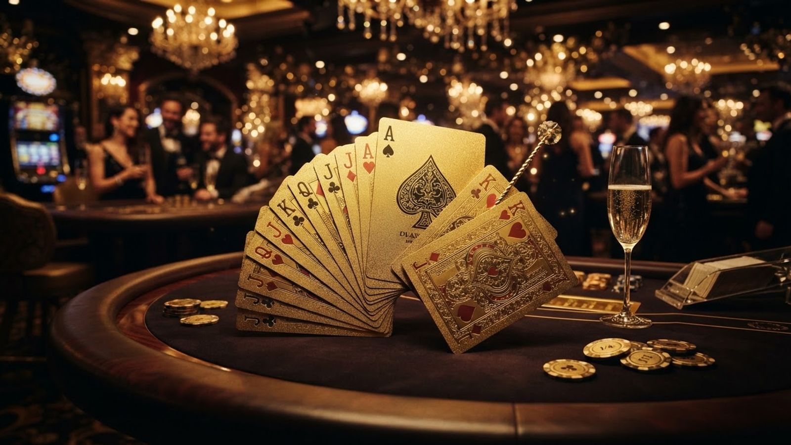 Weekend casino promotion golden playing cards